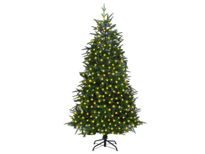 vidaXL Umělý vánoční stromek s LED osvětlením zelený 240 cm PVC a PE