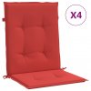 vidaXL Polstry na zahradní židle 4 ks červené 100 x 50 x 4 cm