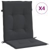 vidaXL Polstry na zahradní židle 4 ks černé 100 x 50 x 4 cm