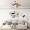 vidaXL Stropní ventilátor se světlem 76 cm světle hnědý