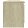 vidaXL TV stolek bílý a dub sonoma 120 x 30 x 35,5 cm dřevotříska