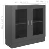 vidaXL Prosklená skříň šedá vysoký lesk 82,5x30,5x80 cm dřevotříska
