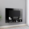 vidaXL Nástěnná TV skříňka černá vysoký lesk 120x23,5x90cm dřevotříska