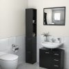 vidaXL Koupelnová skříňka černá vysoký lesk 25x25x170 cm dřevotříska
