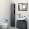vidaXL Koupelnová skříňka šedá vysoký lesk 25x25x170 cm dřevotříska
