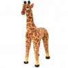 vidaXL Stojící plyšová hračka žirafa hnědá a žlutá XXL