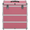 vidaXL Kosmetický kufřík 37 x 24 x 40 cm růžový hliník