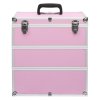 vidaXL Kosmetický kufřík 37 x 24 x 40 cm růžový hliník