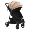 vidaXL Sportovní/hluboký kočárek 2 v 1 taupe a černý ocel