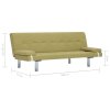 282188 Marketos Sofa Bed with Two Pillows Green Polyester