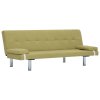 282188 Marketos Sofa Bed with Two Pillows Green Polyester