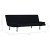 282189 Marketos Sofa Bed with Two Pillows Black Polyester