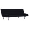 282189 Marketos Sofa Bed with Two Pillows Black Polyester