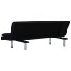 282189 Marketos Sofa Bed with Two Pillows Black Polyester
