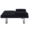 282189 Marketos Sofa Bed with Two Pillows Black Polyester