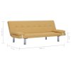 282190 Marketos Sofa Bed with Two Pillows Yellow Polyester