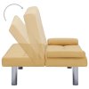 282190 Marketos Sofa Bed with Two Pillows Yellow Polyester