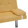 282190 Marketos Sofa Bed with Two Pillows Yellow Polyester
