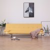 282190 Marketos Sofa Bed with Two Pillows Yellow Polyester