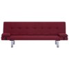 282191 Marketos Sofa Bed with Two Pillows Wine Red Polyester