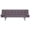 282192 Marketos Sofa Bed with Two Pillows Taupe Polyester