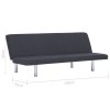 282193 Marketos Sofa Bed Dark Grey Polyester