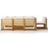 3057642 Marketos 9 Piece Garden Lounge Set with Cushion Cream Solid Acacia Wood (4x311857+311866)