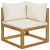 3057642 Marketos 9 Piece Garden Lounge Set with Cushion Cream Solid Acacia Wood (4x311857+311866)