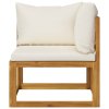 3057642 Marketos 9 Piece Garden Lounge Set with Cushion Cream Solid Acacia Wood (4x311857+311866)