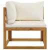 3057642 Marketos 9 Piece Garden Lounge Set with Cushion Cream Solid Acacia Wood (4x311857+311866)