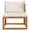 3057643 Marketos 6 Piece Garden Lounge Set with Cushion Cream Solid Acacia Wood (311853+311857+311859)