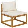 3057653 Marketos 7 Piece Garden Lounge Set with Cushion Cream Solid Acacia Wood (2x311857+311859+311863)