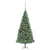vidaXL Umělý vánoční stromek s LED a sadou koulí 300 cm zelený