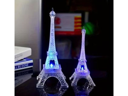 Eiffel torony akril dekorációs lámpa színes LED világítással