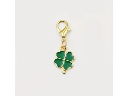 Szerencsehozó négylevelű lóhere kulcstartó