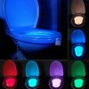 Mozgásérzékelős színes WC csésze LED világítás