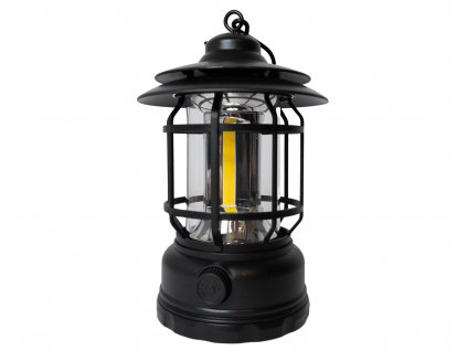 Retro Lucerna LED - Přenosná Kempingová Lampa s USB Dobíjením - závěsný hák