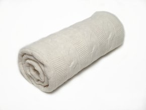 Pletená zateplená dečka STELLA - krémová