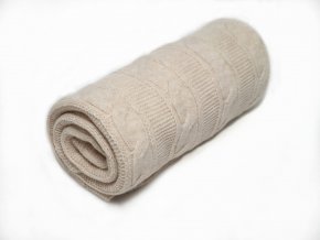 Pletená zateplená dečka STELLA - béžová