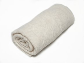 Pletená zateplená dečka STELLA2- krémová