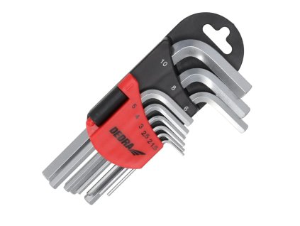 Šesťhranné kľúče krátke 1.5 – 10 mm súprava 9 ks, CRV