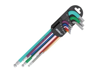 Šesťhranné kľúče gulička extra dlhé 1,5–10mm, súprava 9ks,S2