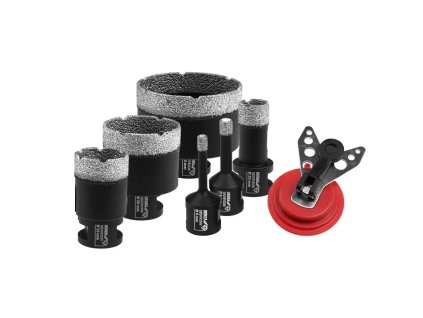 Súprava diamantových korunových vrtákov6,8,20,35,50,68mm,vodidlo vrtákov