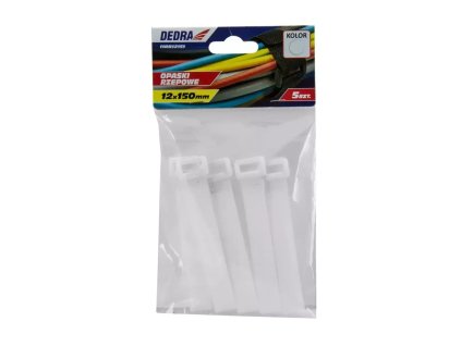 Sťahovacie pásky na suchý zips 16x210mm, biele 5 ks