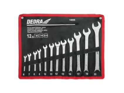 Sada očko-vidlicových kľúčov 12 ks CrV 6-14, 17, 19, 22 mm v puzdre
