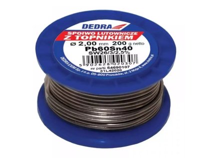 Spájkovací cín s tavidlom,2.0mm, 200g, 40%SN, Pb60Sn40