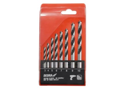 Súprava vrtákov do dreva 8 ks: 3,4,5,6,7,8,9,10mm