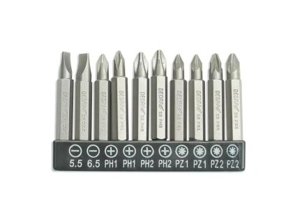 Súprava skrutkových bitov 10ks,50mm: SL5.5,6.5,PH1/2x2,PZ1/2x2