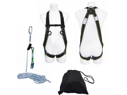 Súprava na prácu na streche:postroj,15 m lano,samosvorné zariadenie