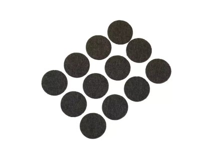 Samolepiace plsťové podložky, súprava 12 ks, okrúhle 22 mm, hnedé